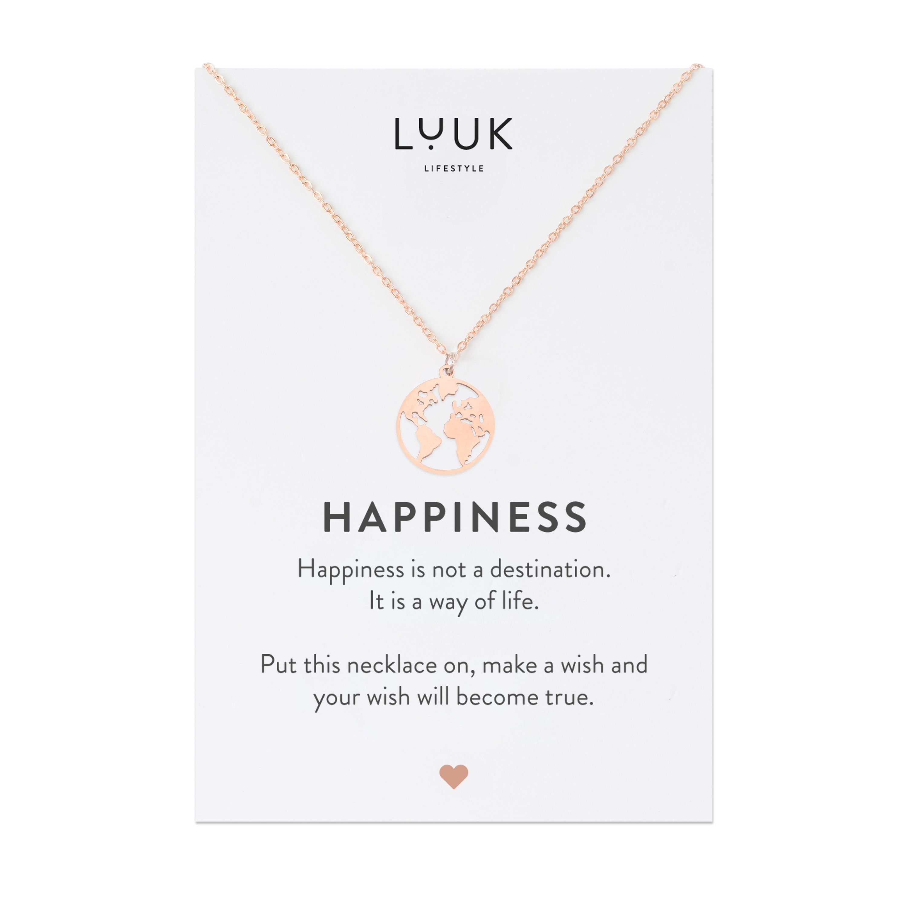 LUUK LIFESTYLE Kette mit Anhänger Weltkarte, günstig online kaufen