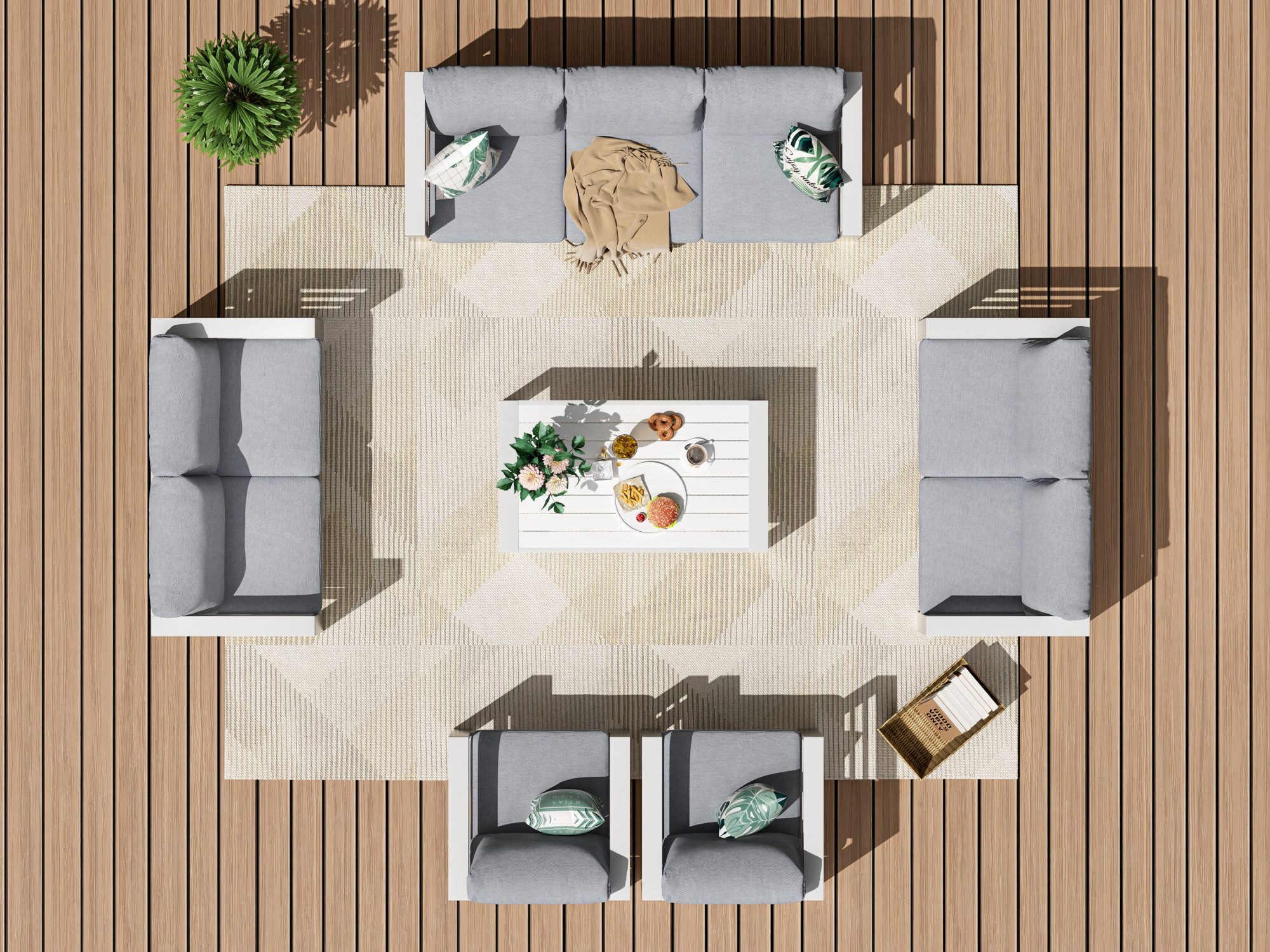 MeXo Gartenlounge-Set XXL Gartenmöbel Set Aluminium günstig online kaufen