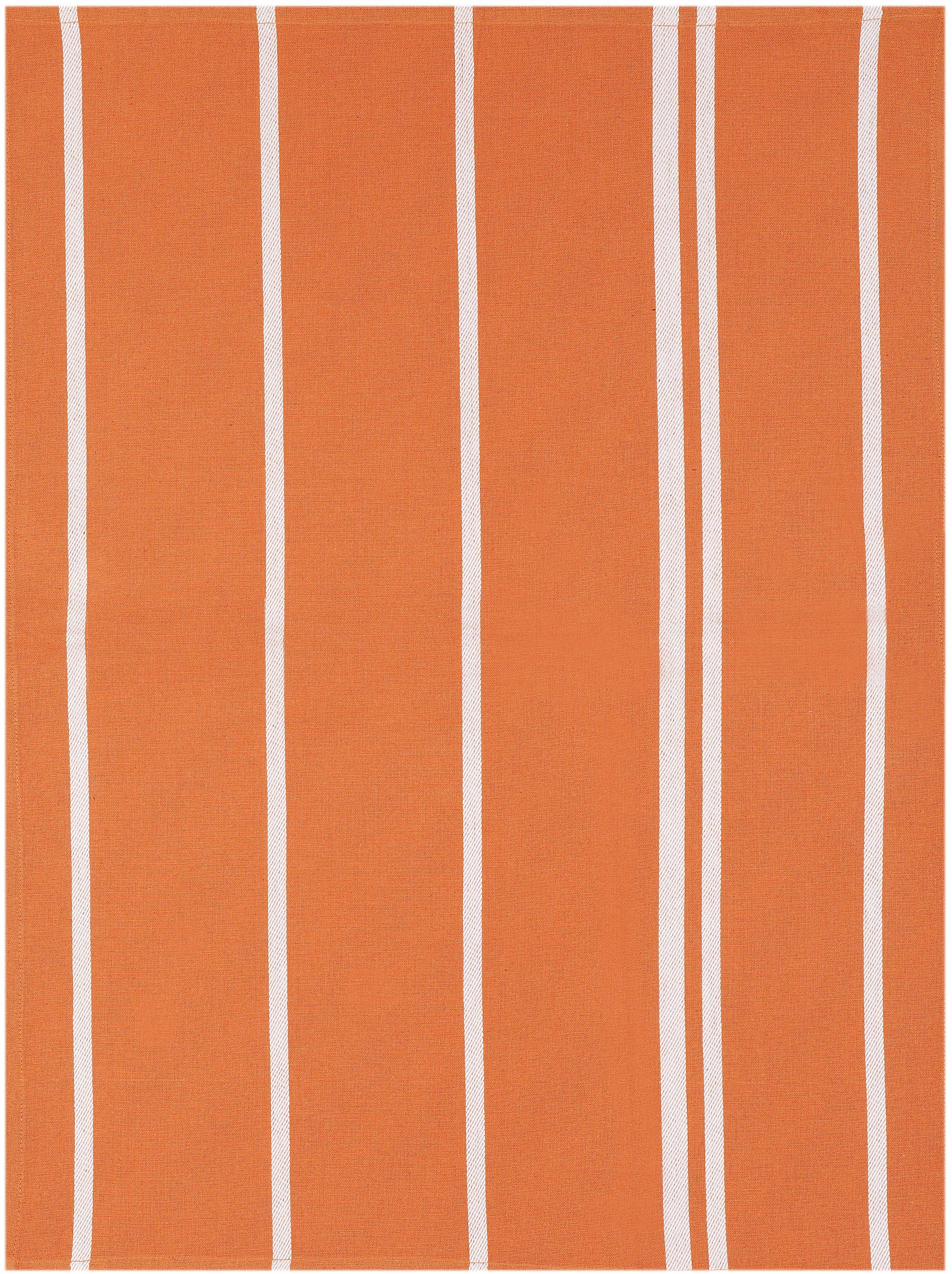 stuco Geschirrtuch Streifen, (Set, 3-tlg), mit jacquardartiger Streifenwebung orange/weiß
