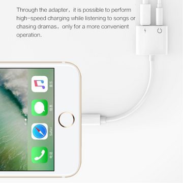 TradeNation Apple IPhone Lightning Audio Adapter Splitter Klinke Aux Kopfhörer Smartphone-Adapter Lightning zu 3,5-mm-Klinke, Lightning, Lightning Adapter