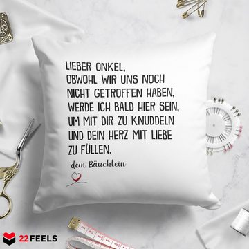 22Feels Dekokissen Du Wirst Onkel Schwangerschaft Geschenk Männer Deko Herren Spruch, Deko mit Persönlichkeit