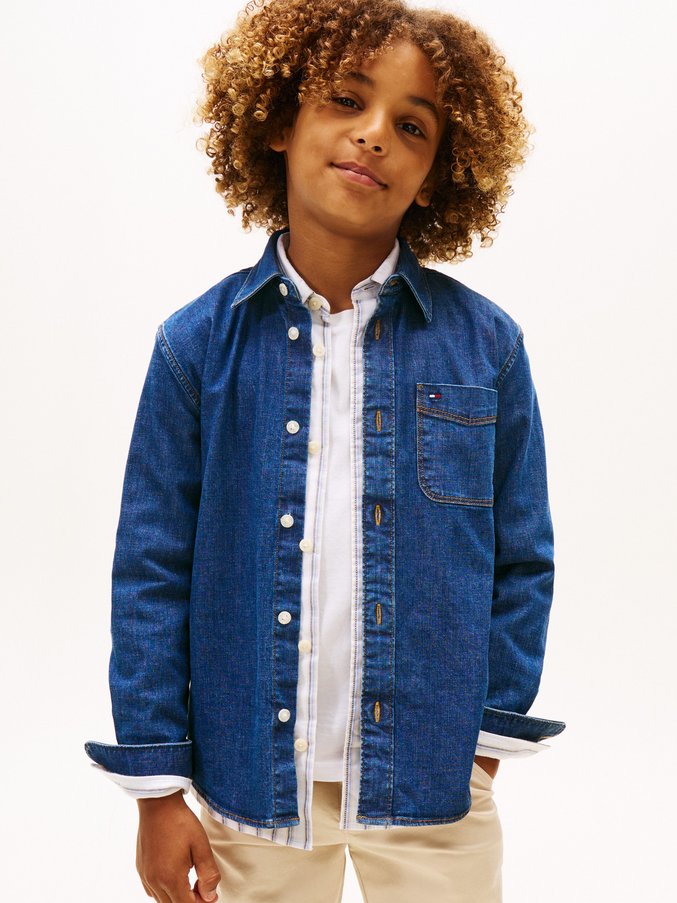 Tommy Hilfiger Jeanshemd RELAXED DENIM SHIRT Regular fit, für Kinder bis 16 Jahre