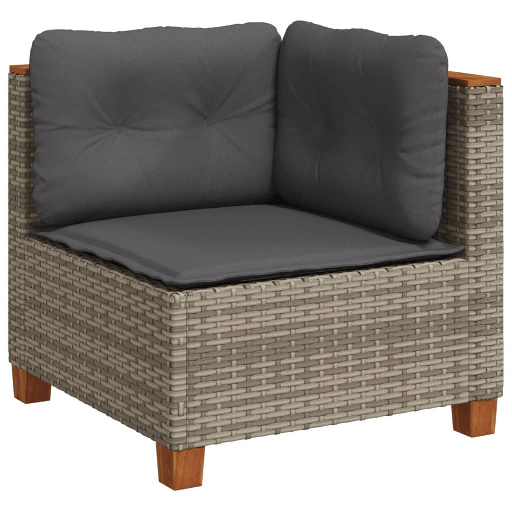 vidaXL Loungesofa Garten-Ecksofa mit Kissen Grau günstig online kaufen