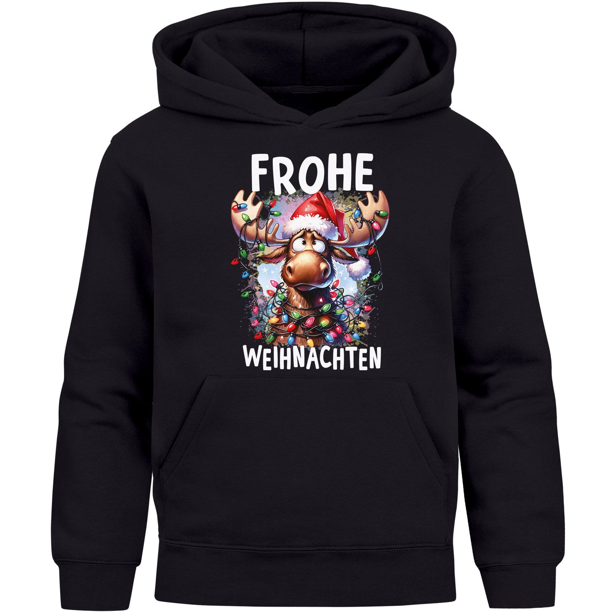 Hoodie Kinder Hoodie Weihnachtspullover Jungen Mädchen Elch Rentier Lustig