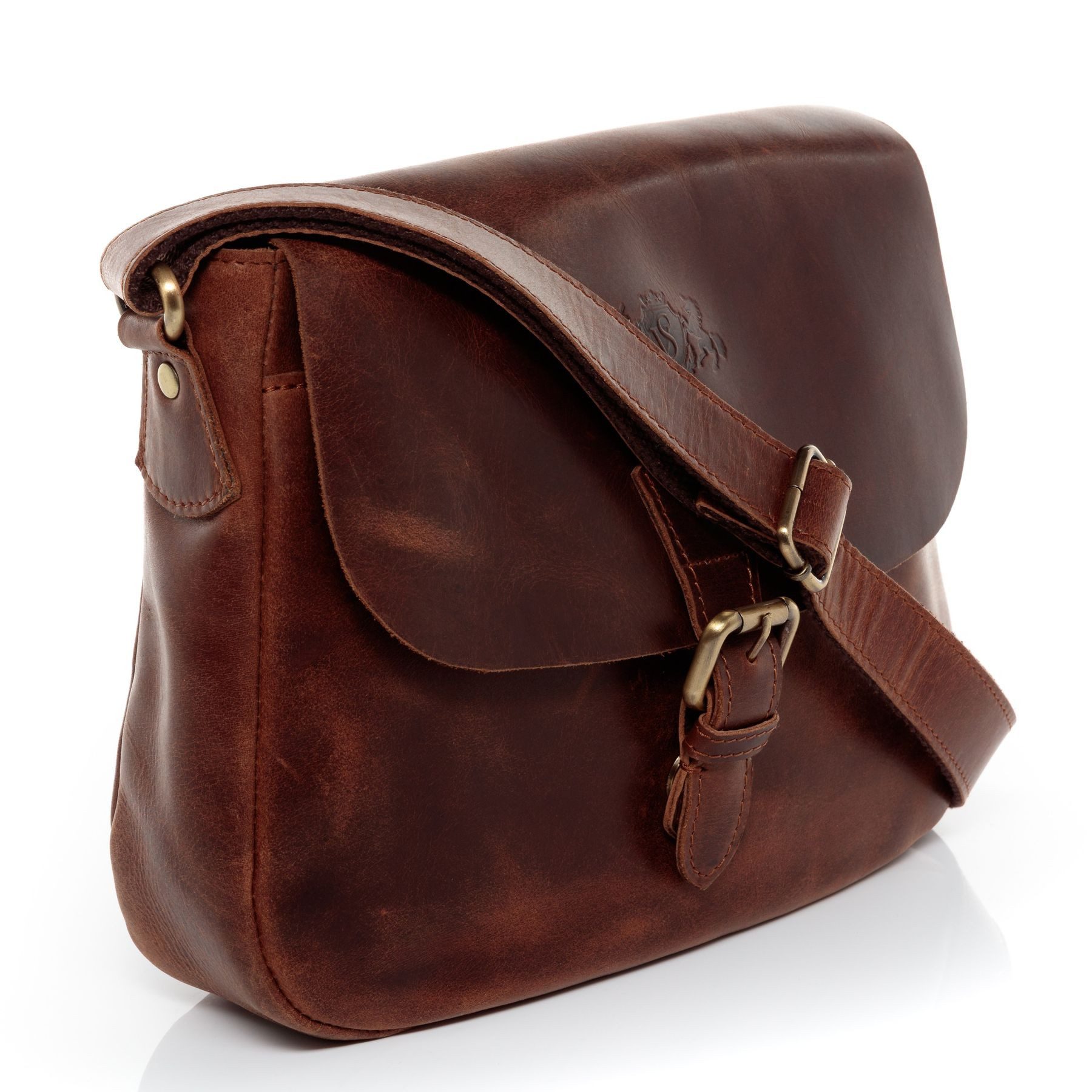 SID & VAIN Umhängetasche YALE Umhängetasche Cross-Body Bag echt Leder, Ledertasche Schultertasche Herren Damen Messenger Bag braun – Bild 3 von 5