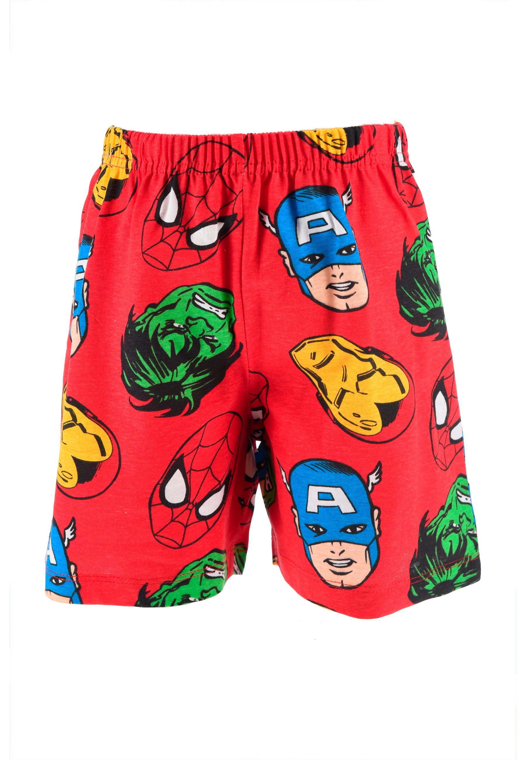 Hulk The Shorty tlg) Pyjama Captain America AVENGERS Jungen Man Schlaf-Set Kinder (2 Iron
