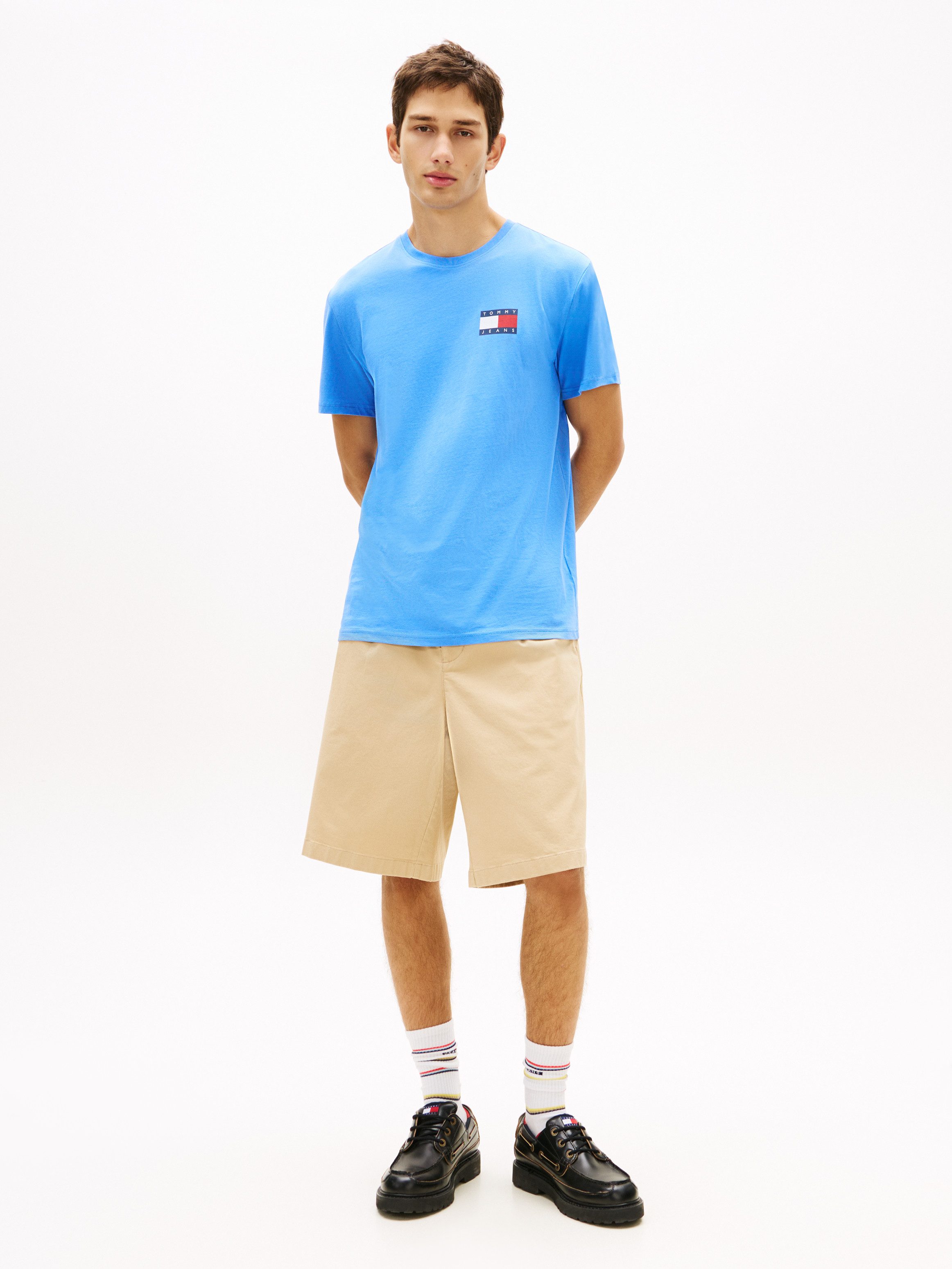 Tommy Jeans T-Shirt TJM SLIM FIT ESSENTIAL FLAG mit Rundhalsausschnitt