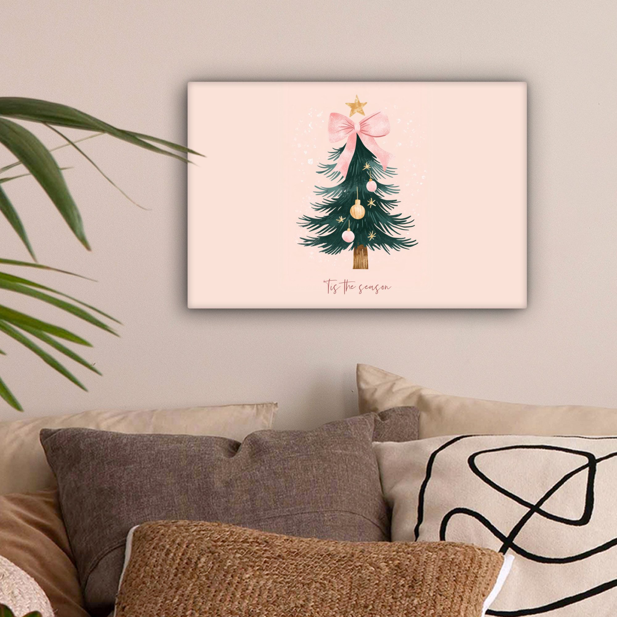 OneMillionCanvasses® Leinwandbild Weihnachtszeit - Weihnachtsbaum - Rosa, F günstig online kaufen