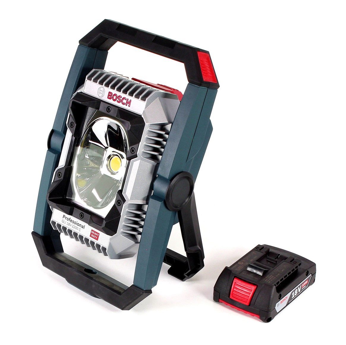 Bosch Professional Baustrahler GLI 18V-2200 C Akku Lampe 18V 2200lm Bluetooth (0601446501) + 1x