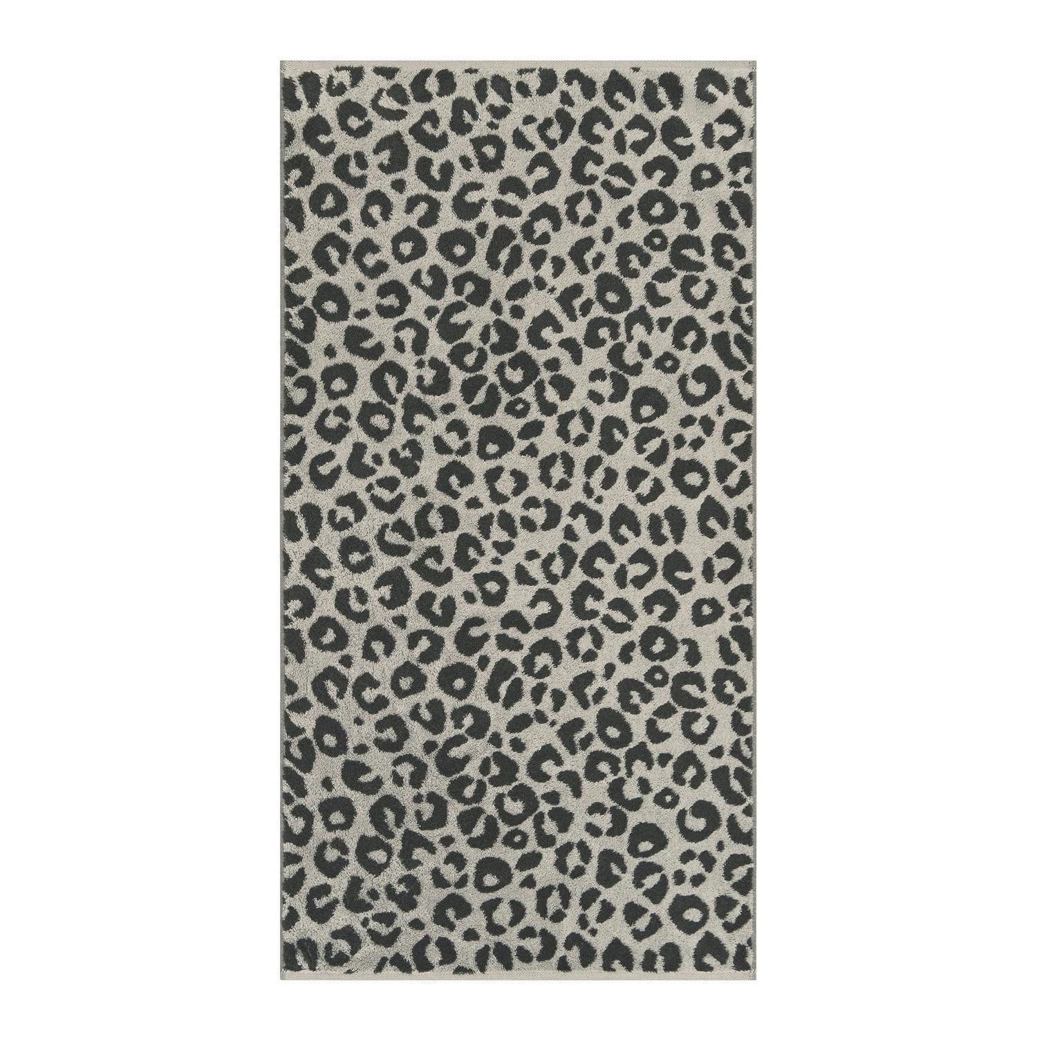Cawö Duschtücher TWO TONE LEO, 80 x 150 cm, Basalt, Schwarz, Baumwolle (1-St), Made in Germany