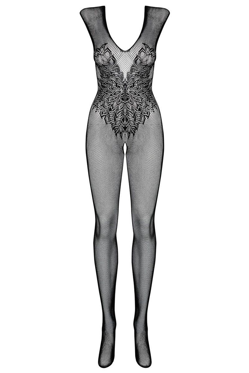 Obsessive Bodystocking Offener Catsuit schwarz Open Body Stocking transparent 20 DEN (1 St)