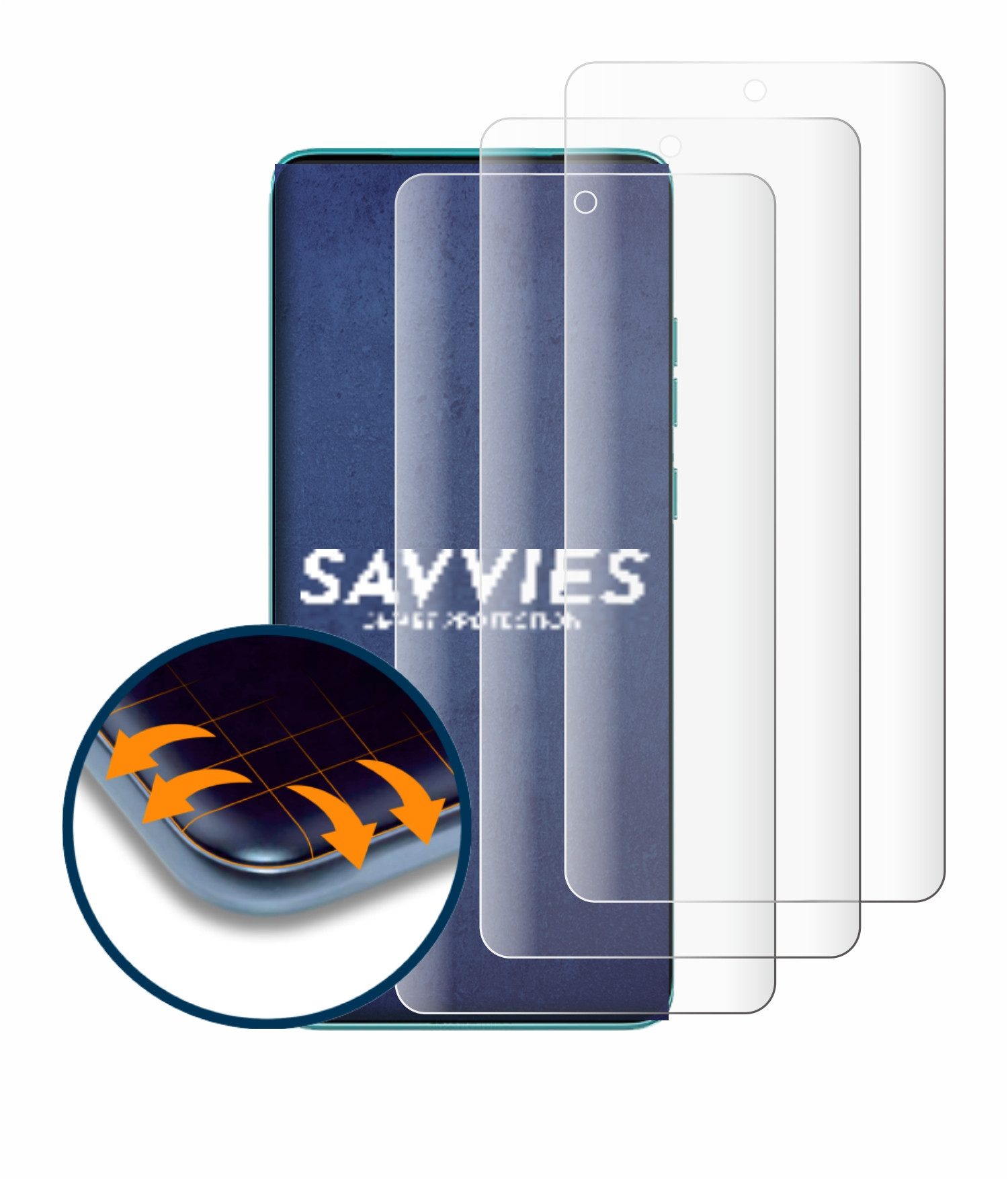 Savvies Displayschutzfolie Fullscreen Schutzfolie für Motorola Edge 60 Fusion, 4 Stück, Displayschutz Folie Fullcover Klar Transparent