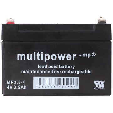 Multipower Multipower MP3.5-4 4V 3,5Ah Bleiakku AGM Blei Gel Akku 4,8mm Steckkon Akku