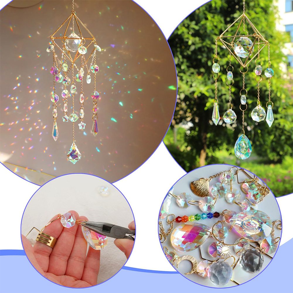 Agger Kreativset Traumfänger,400-teiliges Sonnenfänger-Bastelset, Windspiel, (400-tlg), DIY-Sonnenfänger-Fensterdekoration, für Zuhause, Büro, Garten