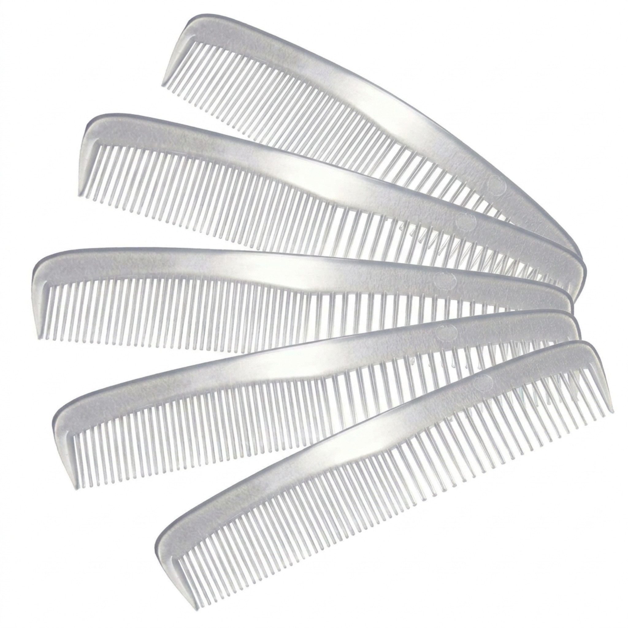 varivendo Haarkamm Kamm 12 cm, transparent 5 Stück, (Stück, 5 tlg., Kamm), Haarkamm Friseurkamm Bartkamm Taschenkamm