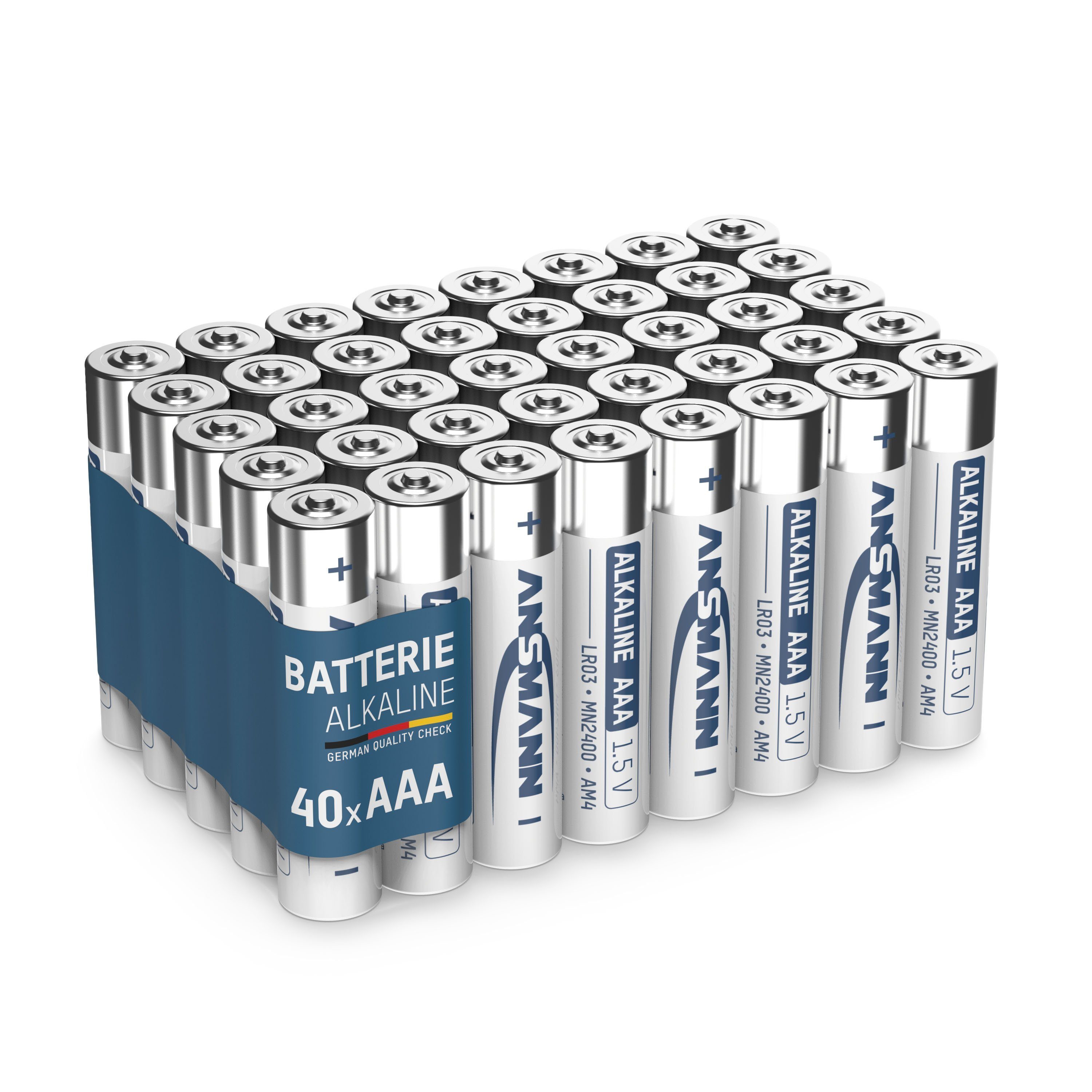 ANSMANN AG Batterien AAA Alkaline Größe LR03 - (40 Stück) Design kann abweichen Batterie