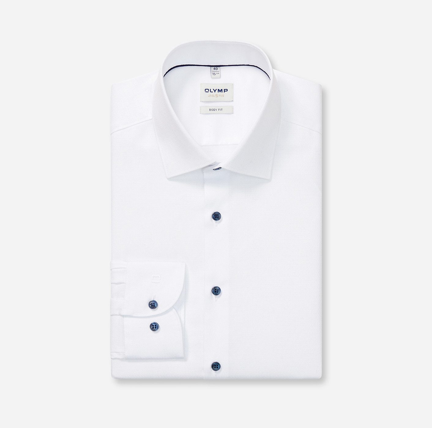 OLYMP Langarmhemd Level 5 body fit, New York Kentkragen, fein gemustert, Bu günstig online kaufen