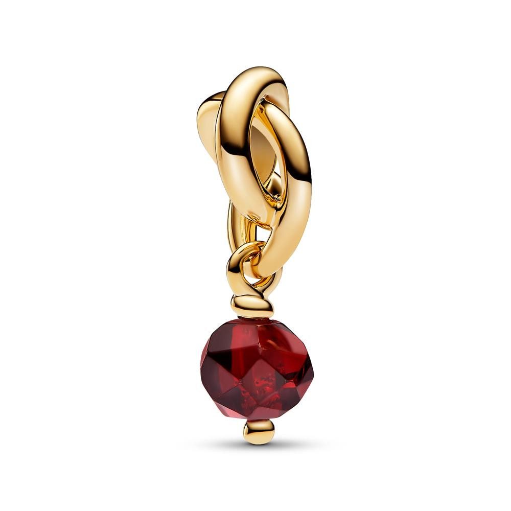 Pandora Charm-Einhänger Charm-Anhänger Januar mit rotem Kristall, IP Gold von PANDORA