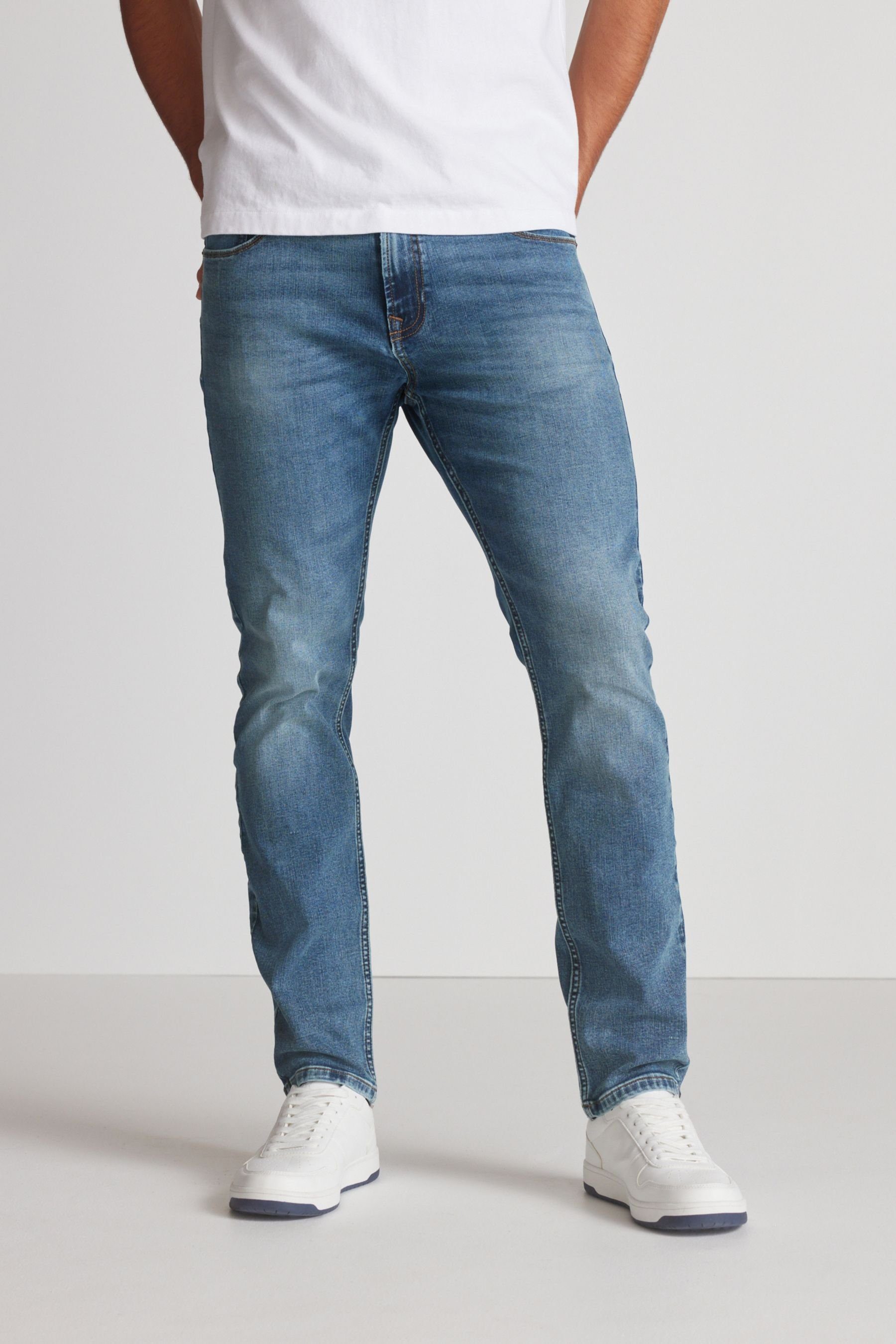 Slim Essential Vintage mit Mid (1-tlg) Fit Slim-fit-Jeans Next Blue Stretch Jeans
