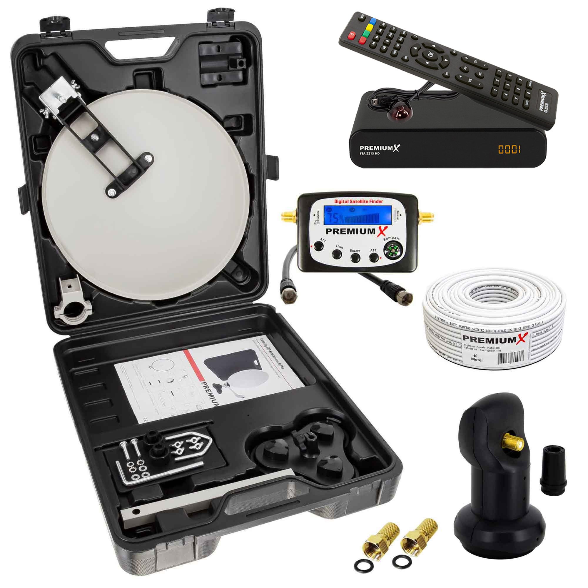 Mobile SAT TV Anlage Receiver Satelliten-Finder Single LNB 10m Kabel SAT-Antenne