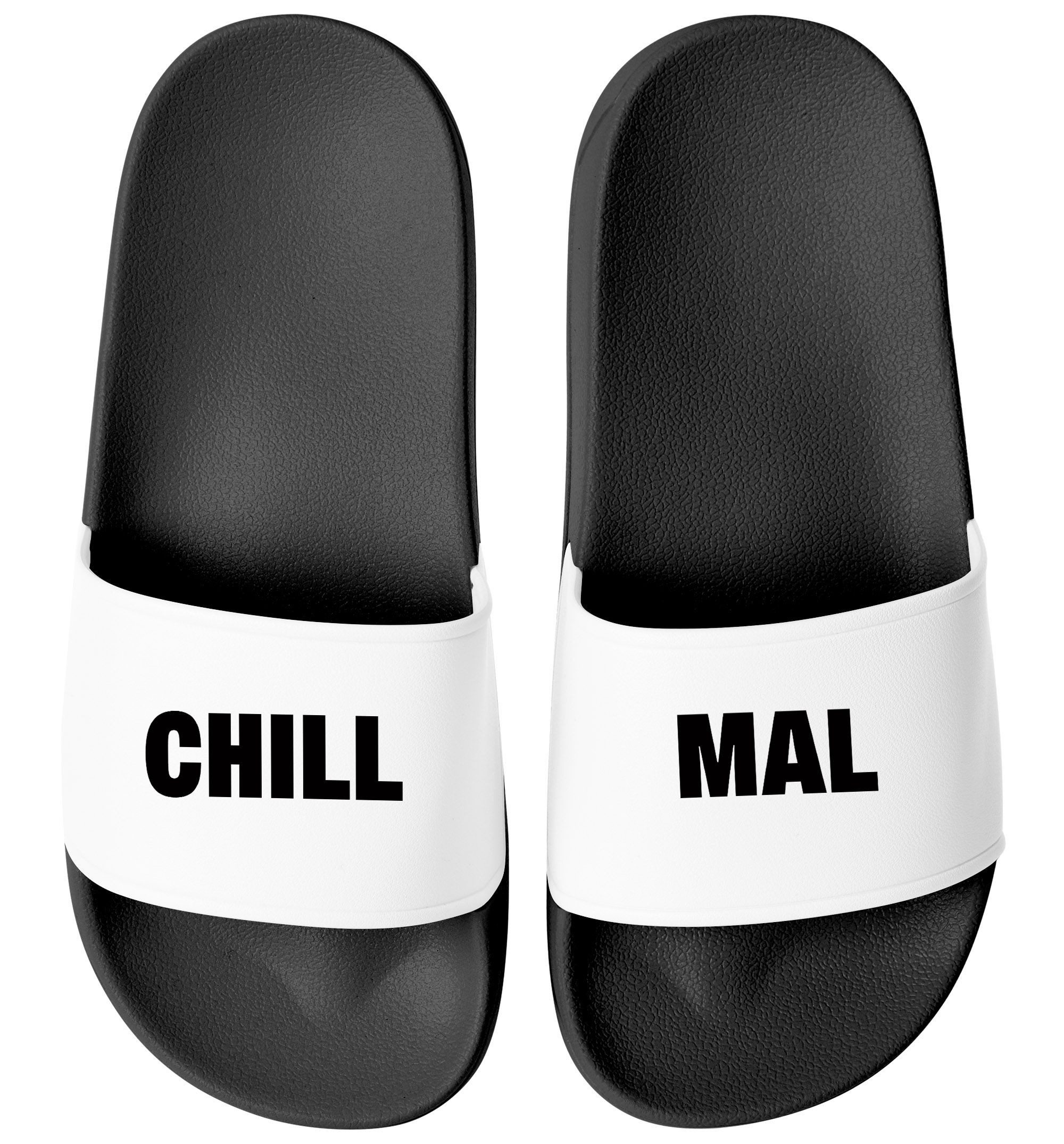 MoonWorks Badeschlappen mit Spruch Lustig Chill Mal Badelatschen Relax Unis günstig online kaufen