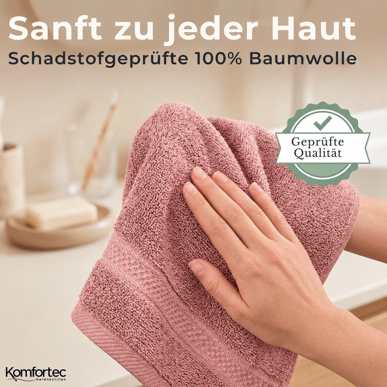 Komfortec Gästehandtücher Set aus 100% Baumwolle, (12-St)