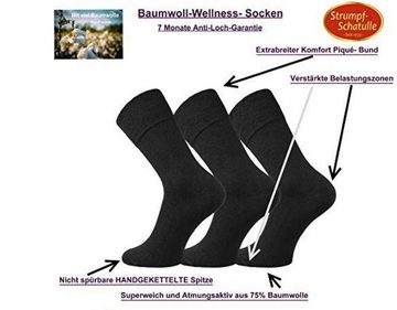 FussFreunde Basicsocken 6 Paar Baumwoll-Socken mit breitem Komfort Piqué-Bund