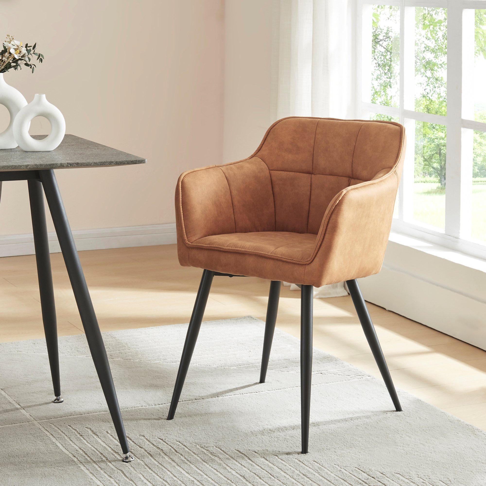 en.casa Esszimmerstuhl, »Birmingham« gepolstert 81x57x53 cm günstig online kaufen