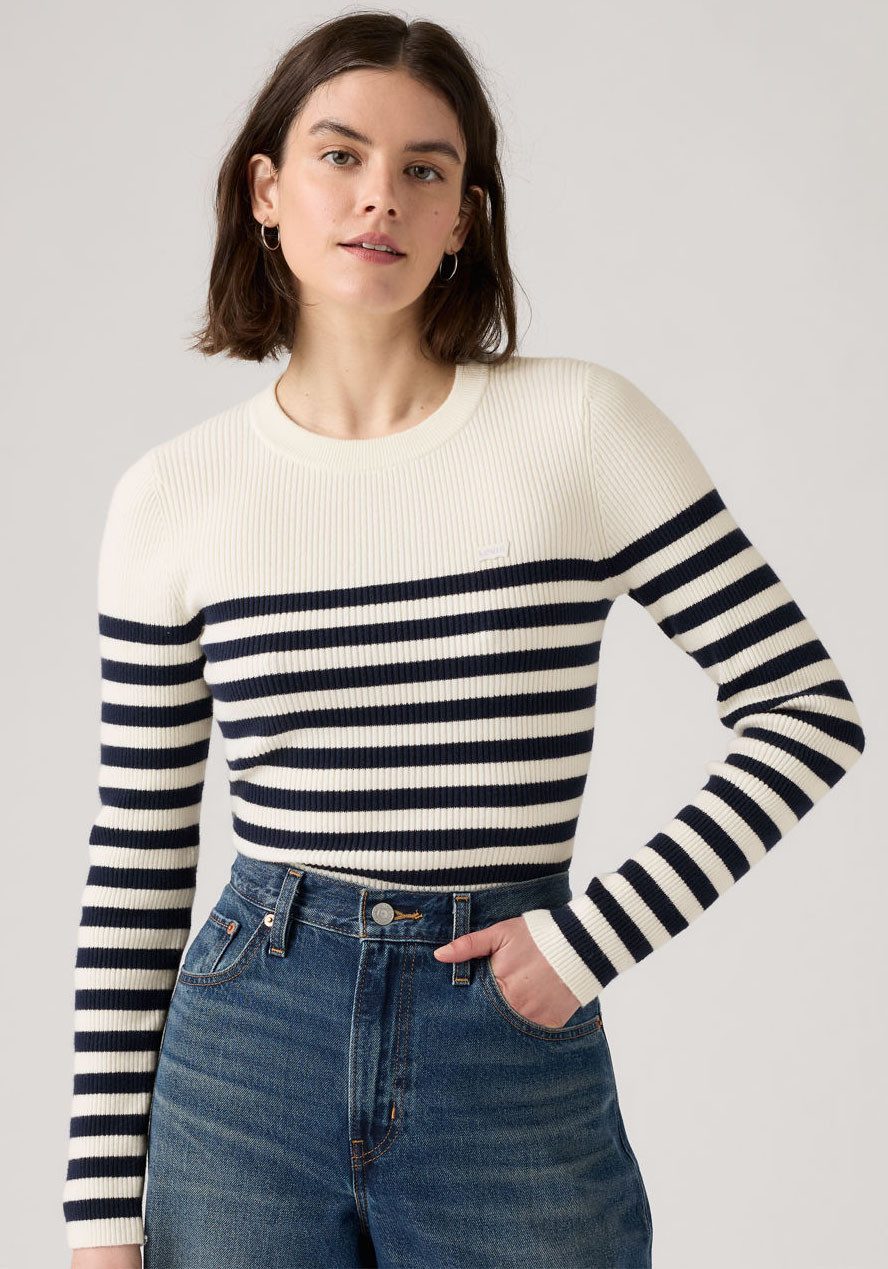 Levi's® Rundhalspullover RIB CREW SWEATER Geripptes Strickmuster