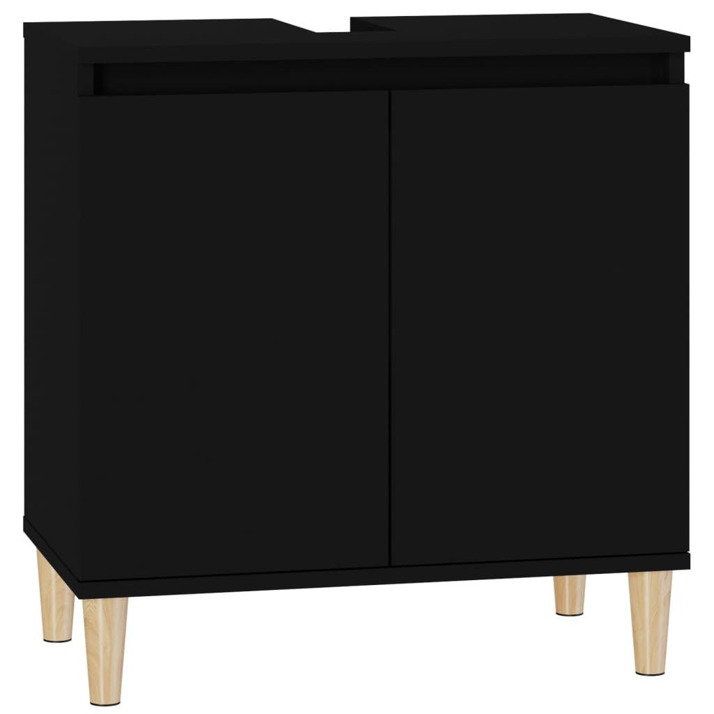 furnicato Waschbeckenschrank Waschbeckenunterschrank Schwarz 58 x 33 x 60 c günstig online kaufen