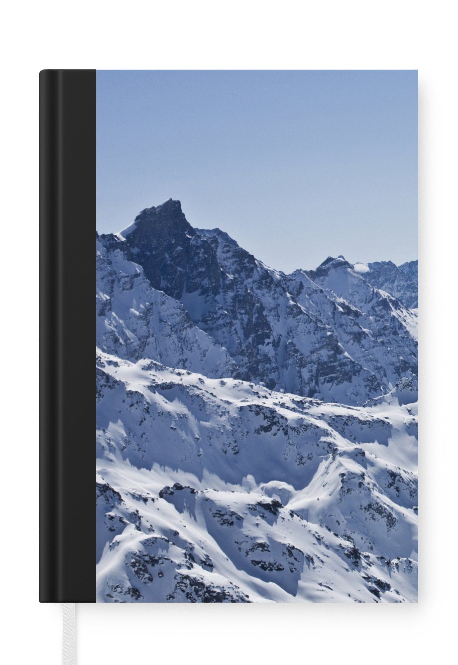 MuchoWow Notizbuch Alpen - Berg - Schnee, Journal, Merkzettel, Tagebuch, Notizheft, A5, 98 Seiten, Haushaltsbuch