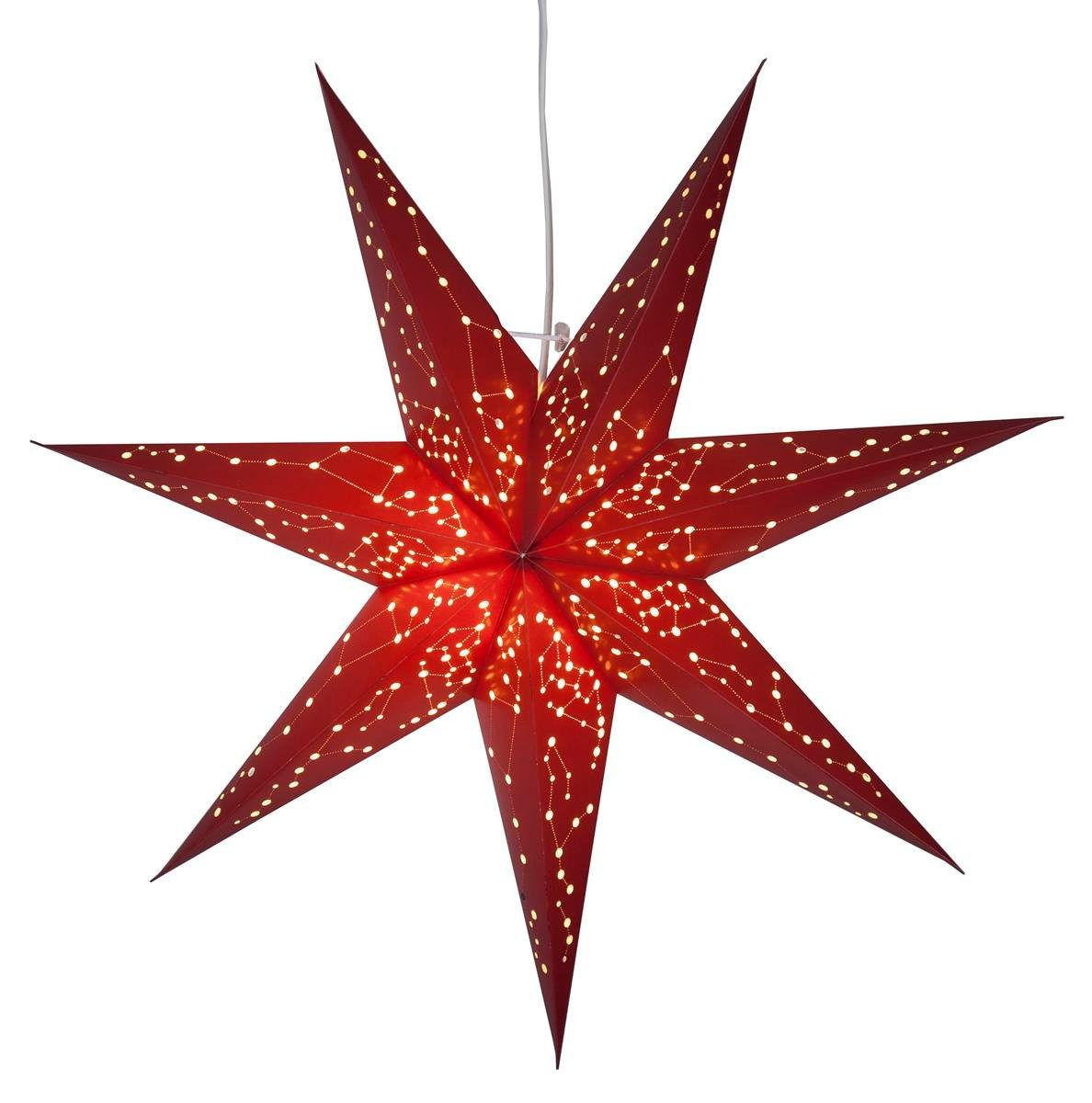 7-zackig Sternenbilder LED 60cm Papierstern Stern inkl.Kabel Faltstern hängend TRADING STAR