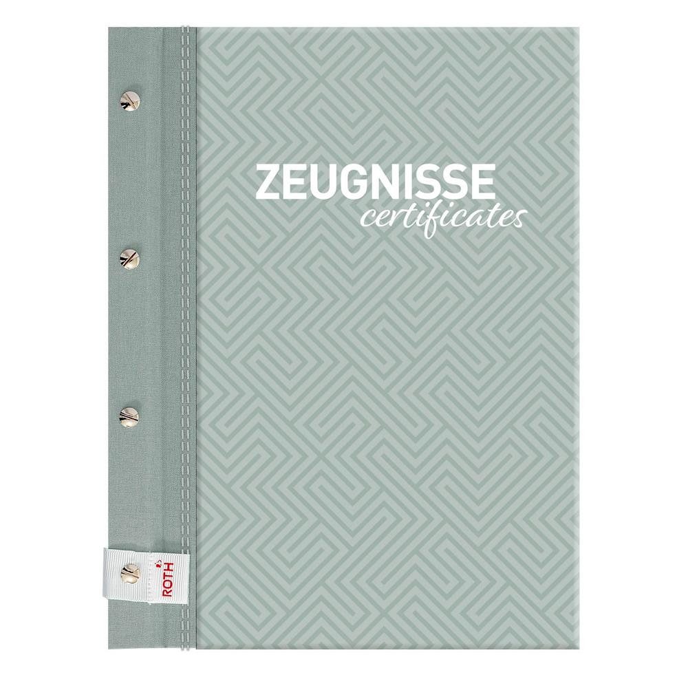 Roth Organisationsmappe Zeugnismappen Dusty Mint A4, 12 Einlagen, Leinen-/Papiereinband