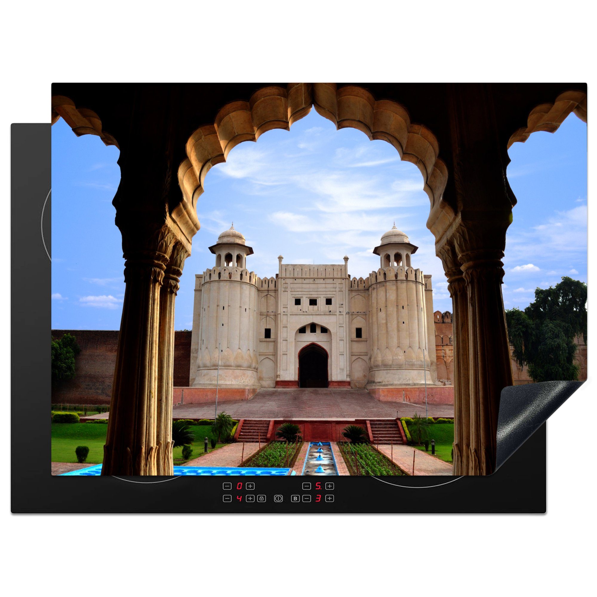 MuchoWow Herdblende-/Abdeckplatte Festung Lahore in Pakistan, Vinyl, (1 tlg), 70x52 cm, Mobile Arbeitsfläche nutzbar, Ceranfeldabdeckung
