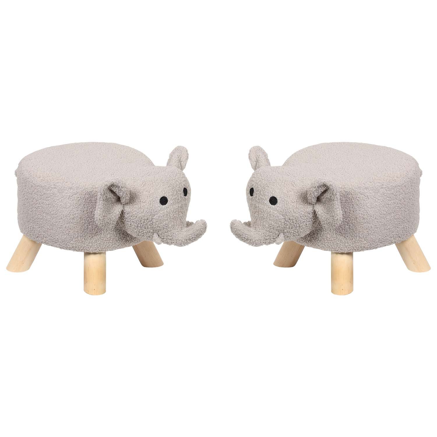 Kesper Kinderhocker 2er Set Kinderhocker - Elefant, hellgrau (2 St)
