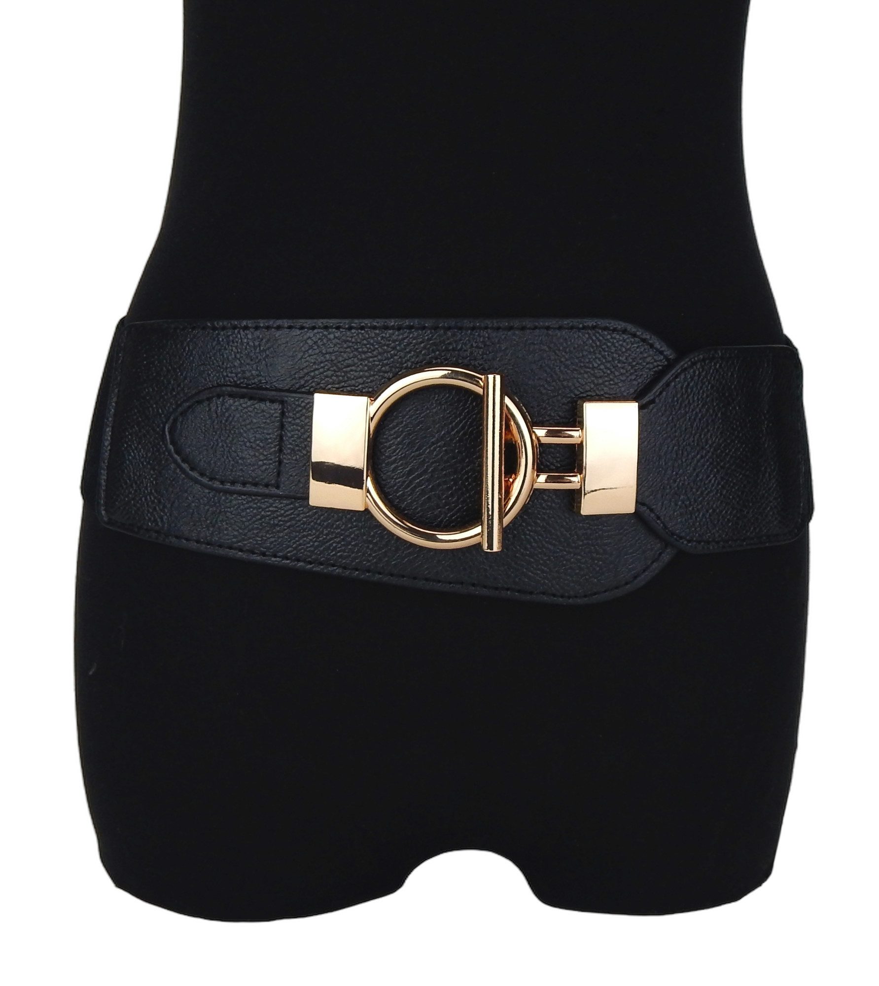 Ella Jonte Stretchgürtel schwarz gold Taillengürtel 75 - 90 cm elastisch