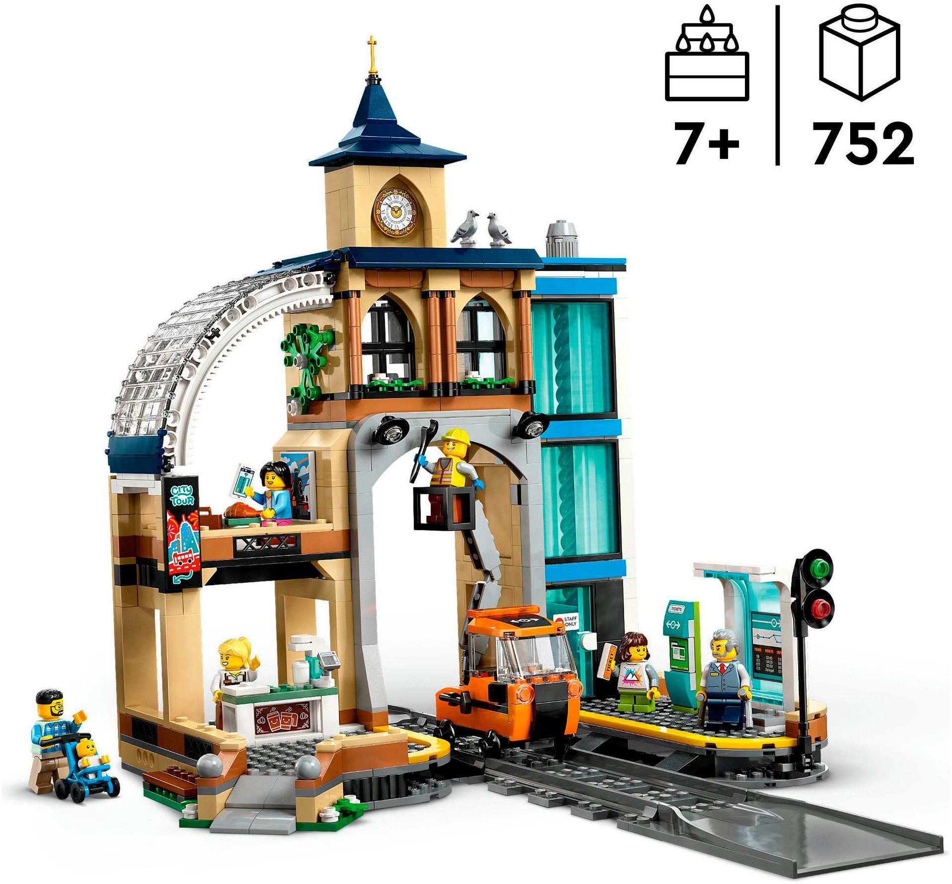 LEGO® Hauptbahnhof (60469), LEGO City Konstruktionsspielsteine, (752 St), Made in Europe