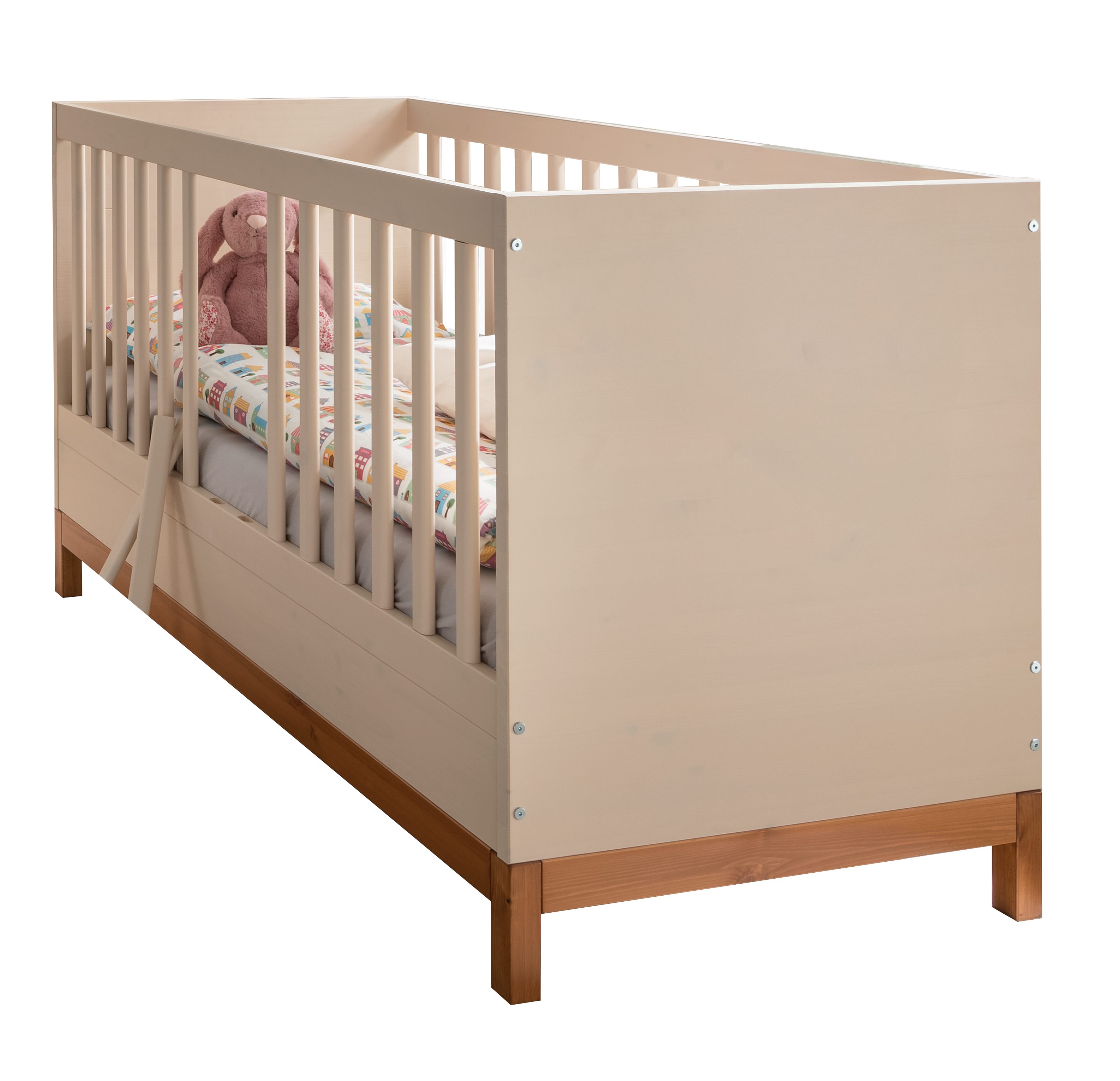 Wohnglücklich Babybett Lina, Umbaubar zu Juniorbett, Made in Europe