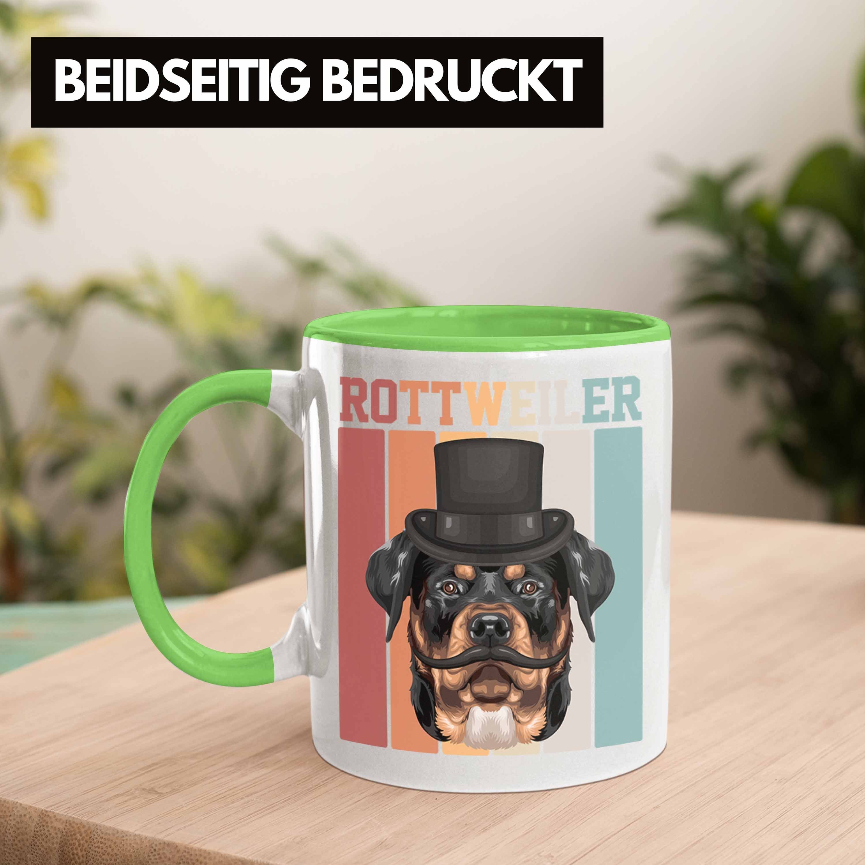 Trendation Geschenkidee Rottweiler Retro Tasse Tasse Lustiger Grün Besitzer Geschenk Spruch