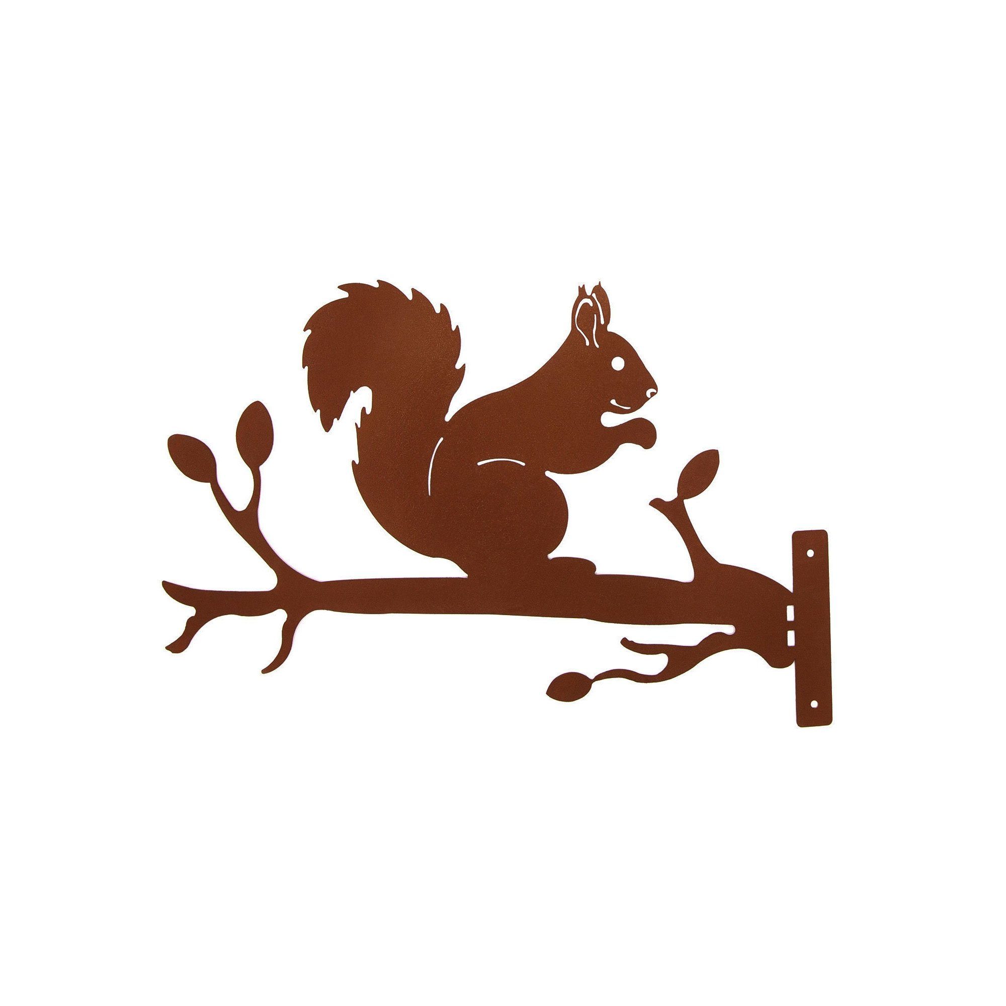 UNUS GARDEN Gartenfigur Baumstecker Rost Eichhörnchen auf einem Ast, (1 St)