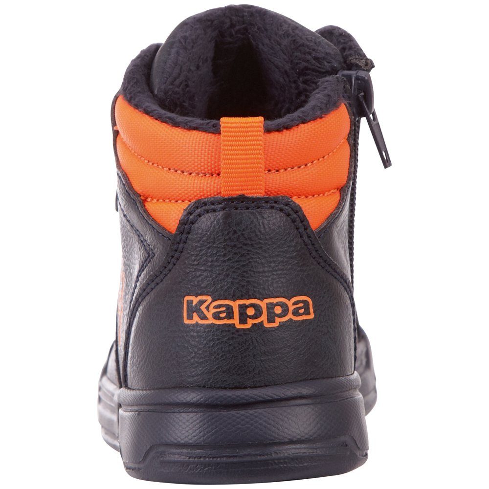 Kappa Sneaker mit Reißverschluss praktischem an der navy-orange Innenseite
