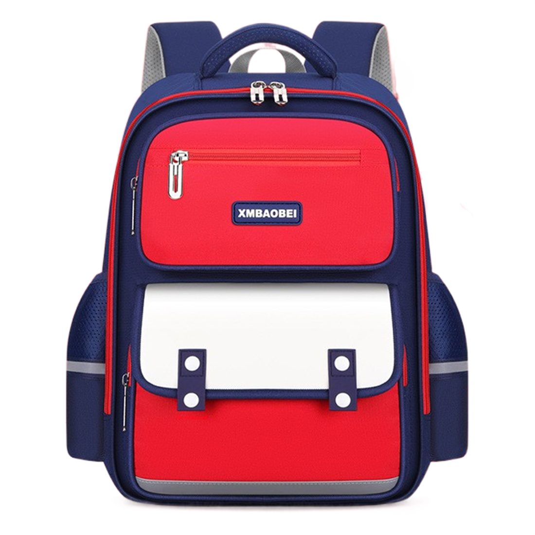 DÖRÖY Schulrucksack Kinder-Schulranzen für die Klassen 1-6, Schüler-Rückenschutz-Rucksäcke Rot