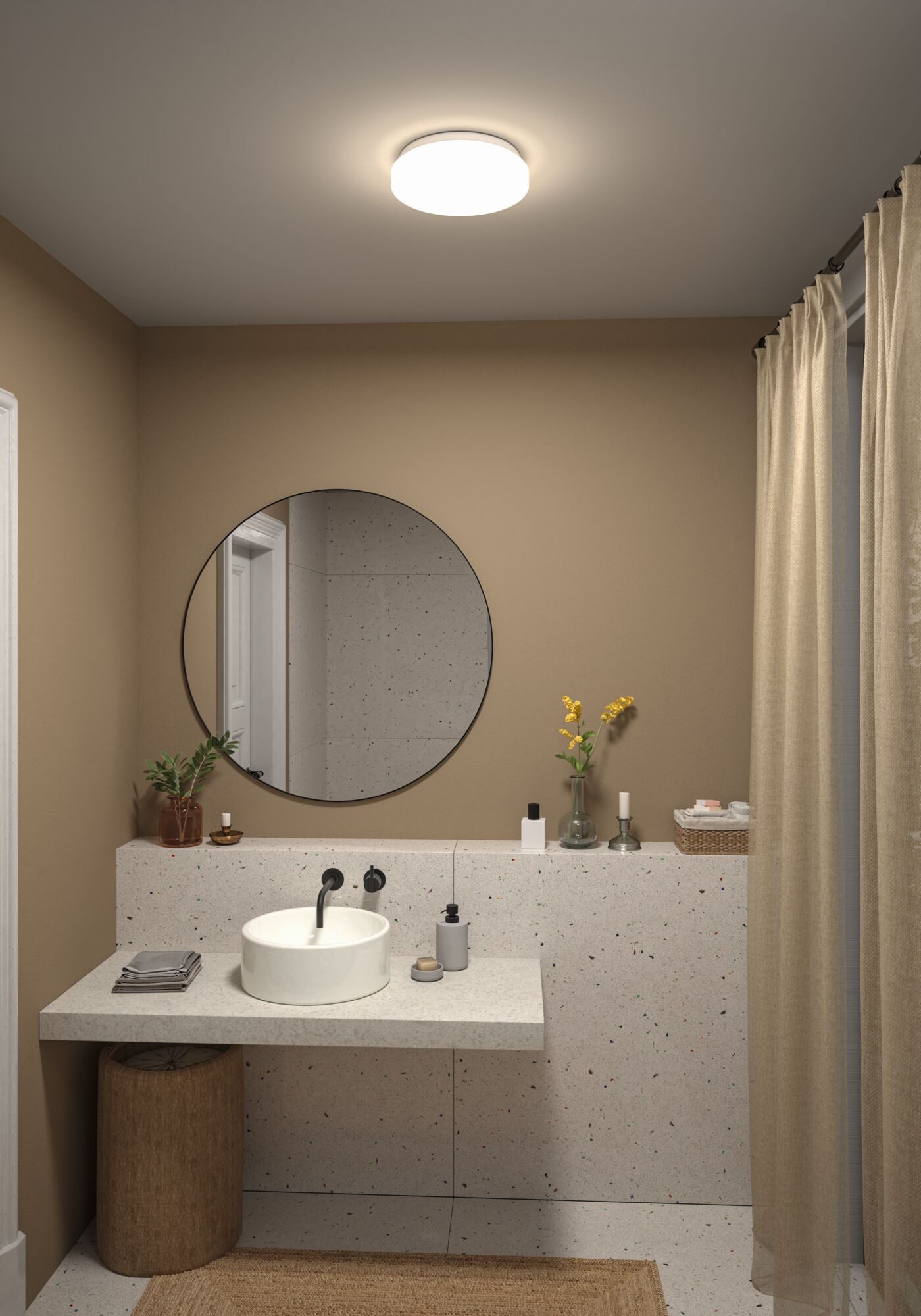 Paulmann LED Wandleuchte LED Wandleuchte Luiana IP44 weiß, LED fest integriert, mehrere Helligkeitsstufen, Farbwechsler, Farbsteuerung