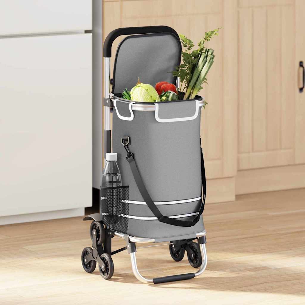 vidaXL Einkaufstrolley Einkaufswagen 1 Grau 47 x 39 x 100,5 cm Oxford-Stoff