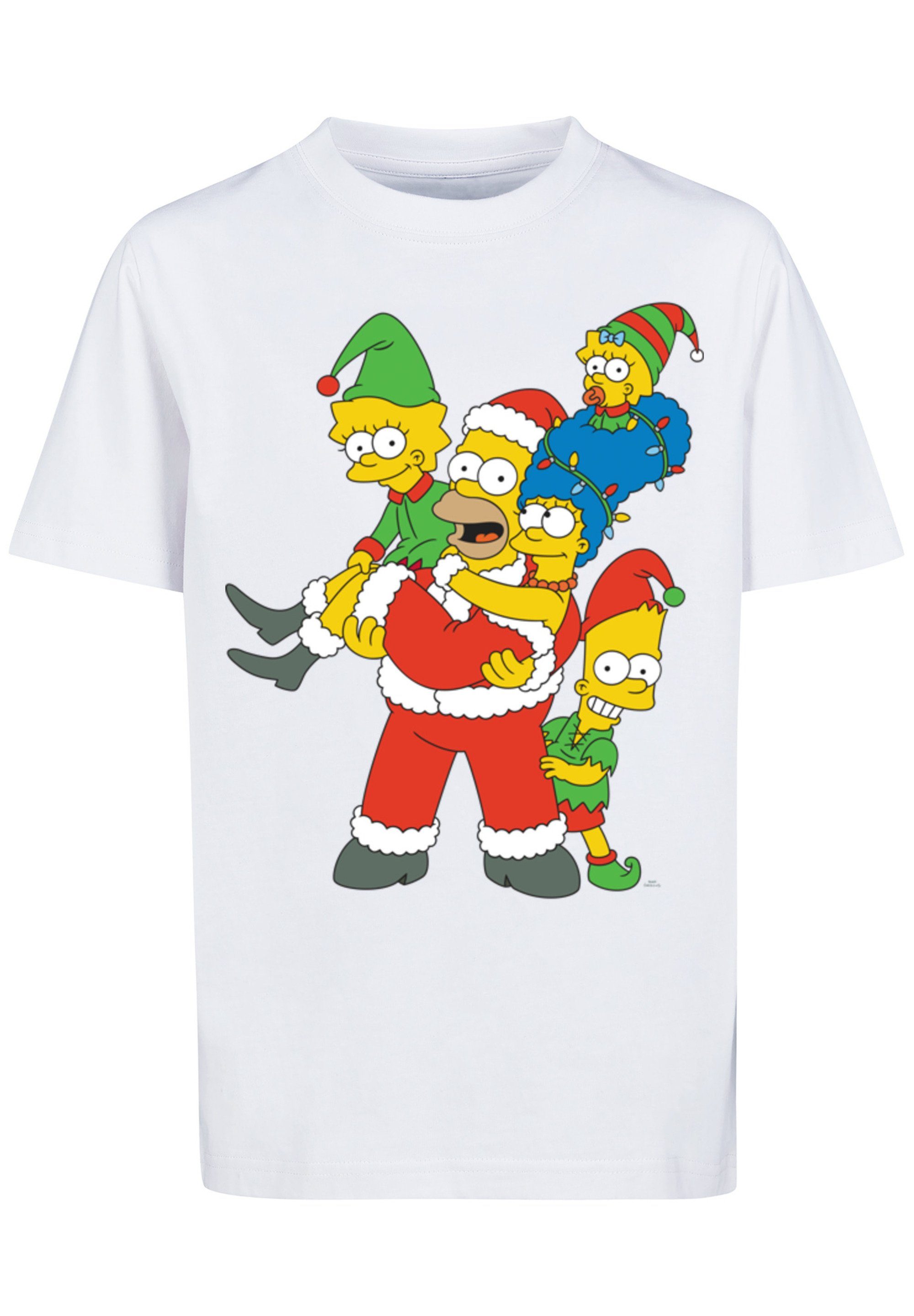 F4NT4STIC T-Shirt The Simpsons Christmas Family weiß Print Weihnachten