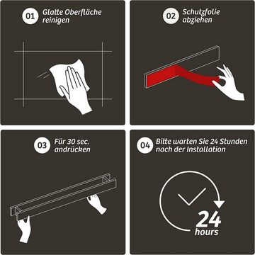 Praknu Handtuchstange Handtuchhalter zum Kleben 40cm Edelstahl horizontal/vertikal