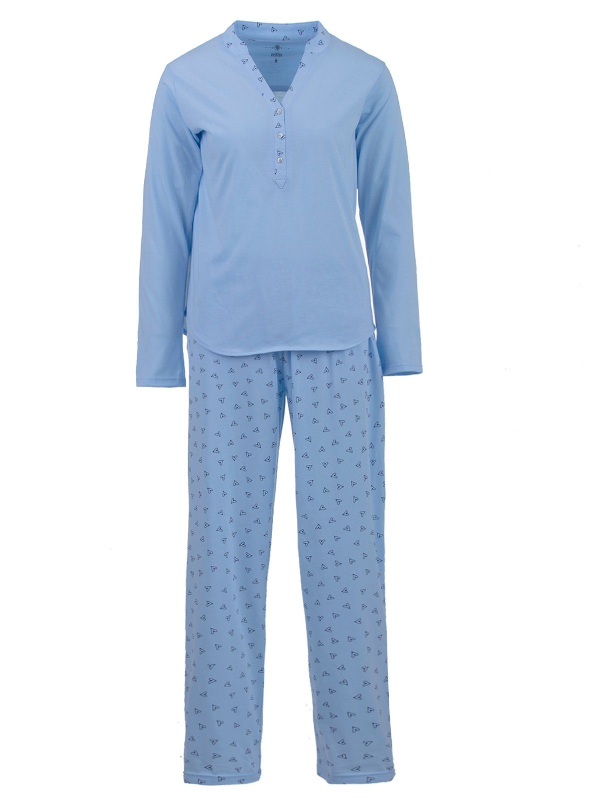 zeitlos Schlafanzug Pyjama Set Langarm - Ginko Herz günstig online kaufen