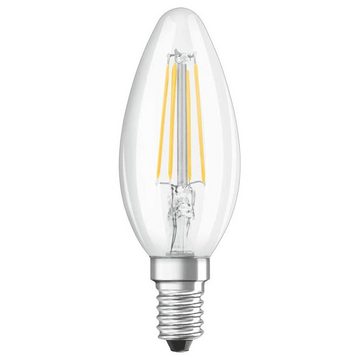 LED-Leuchtmittel Osram LED Filament Kerze 4W = 40W E14 klar 470lm warmweiß 2700K Schalt