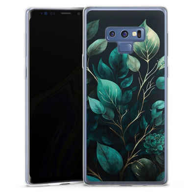 DeinDesign Handyhülle Eukalyptus Blätter schwarz Eucalyptus Dark Background, Samsung Galaxy Note 9 Slim Case Silikon Hülle Ultra Dünn Schutzhülle