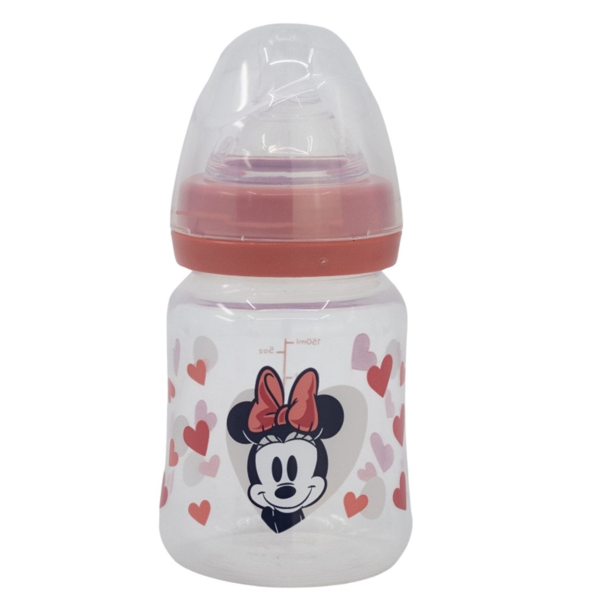 Disney Minnie Mouse Babyflasche 150 ml – Weithalsflasche mit Silikon-Sauger & 3 Positionen